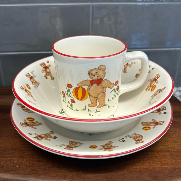 Mason’s Teddy Bear Ironstone Children’s Dish Set - Picture 1 of 7